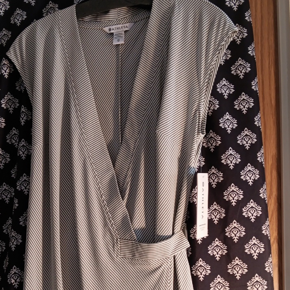 Athleta Black and White Striped Dress